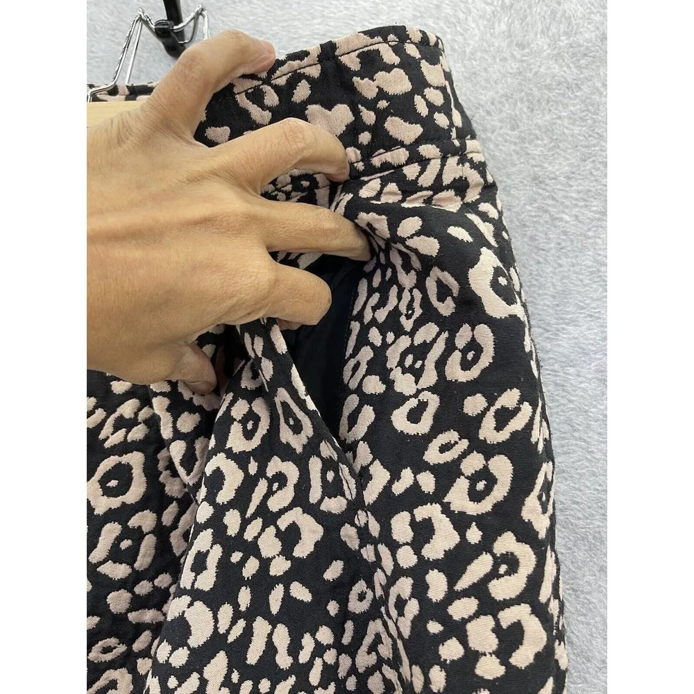 LOFT Ann Taylor Women's A Line Skirt Printed Textured Size 4 Cotton blend Animal - Image 7