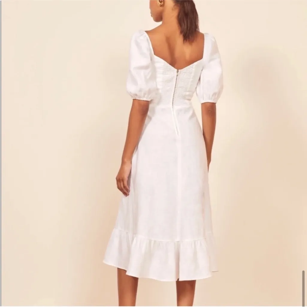 NWOT Reformation Belgium Linen Dress White Sundress - Image 5
