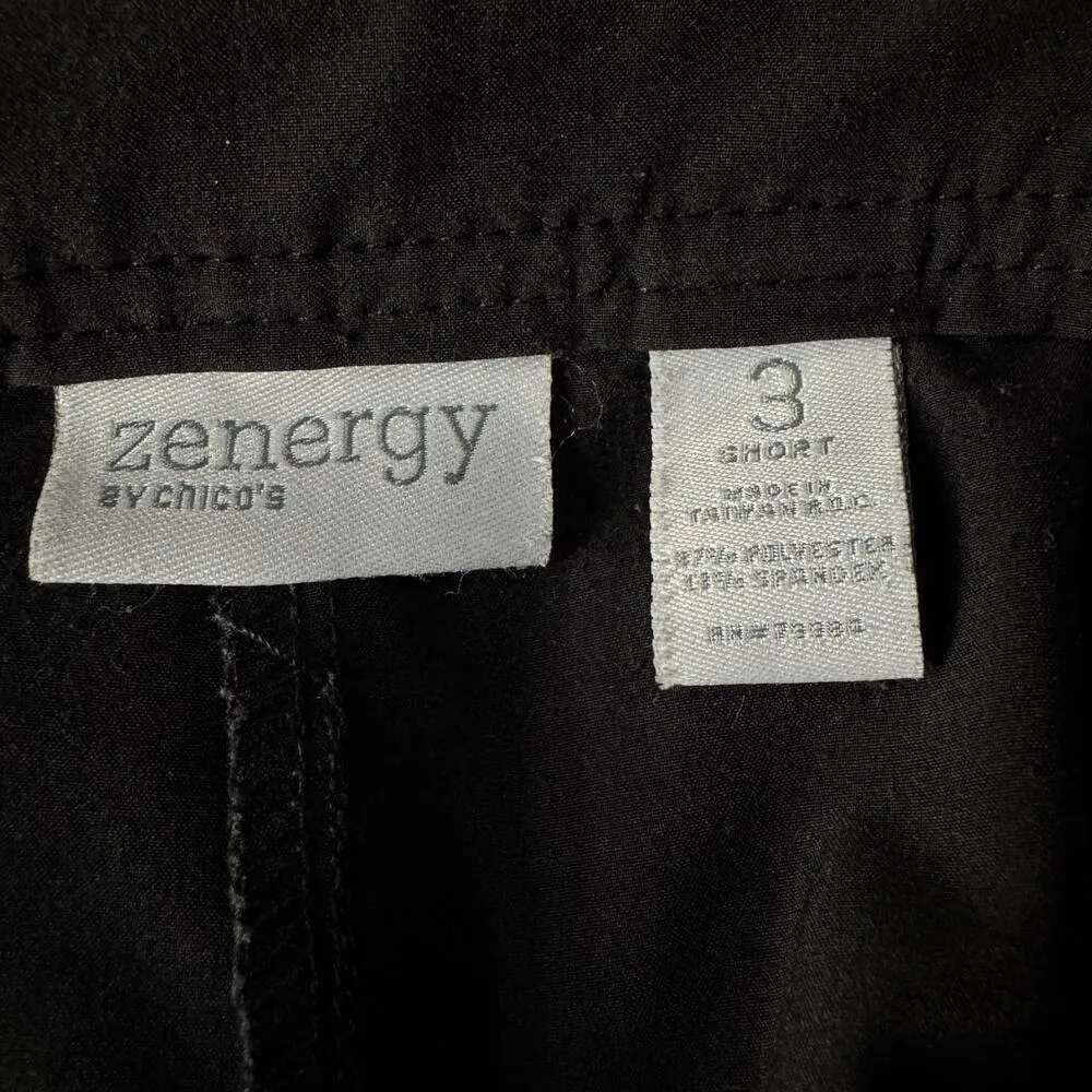 Zenergy by Chico’s SZ 3 SHORT (X-Large) Pants Lightweight Stretch Pockets Black - Image 8