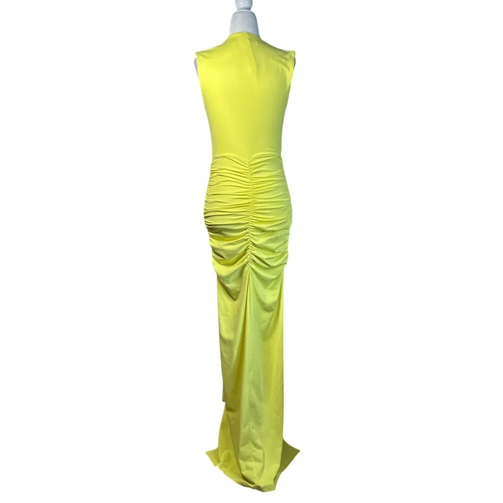 Susana Monaco Tie Front Gathered Dress in Glow X-Small New Womens Maxi - Image 4