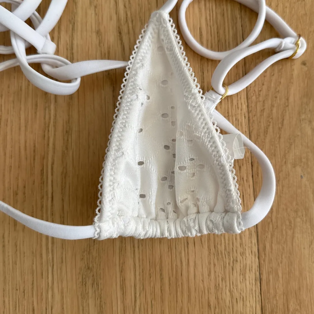 Stone Cold Fox Bikini Top & Bottoms Eyelet Evelyn Size XS Off White - Image 2
