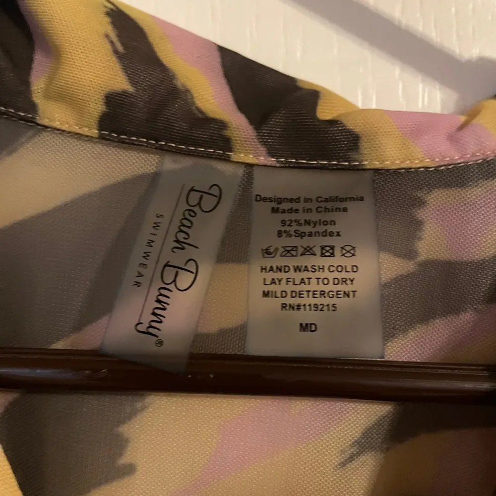 Beach Bunny Zebra Print Sheer Sienna Beach Shirt Coverup Medium Resort Vacation - Image 3