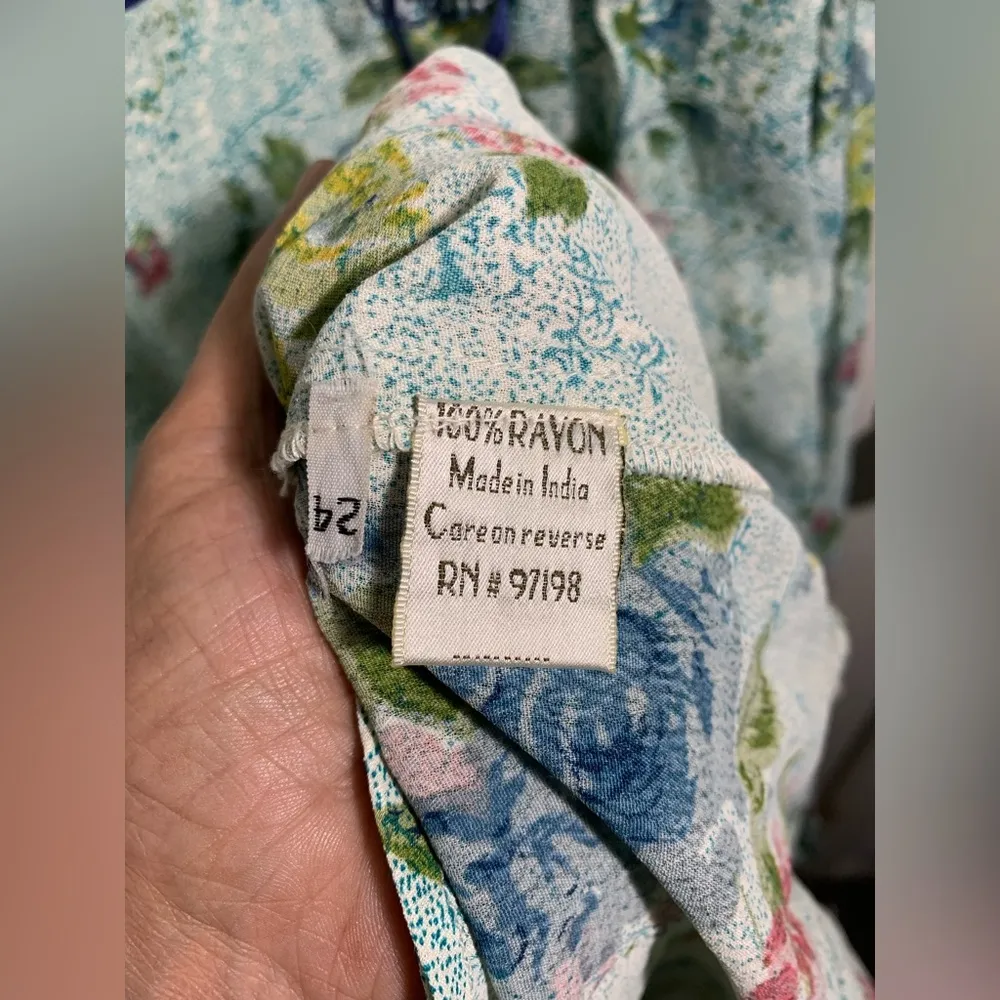 Nataya, vintage, Floral Blue 1920’s inspired speak easy midi/maxi Dress S - Image 9