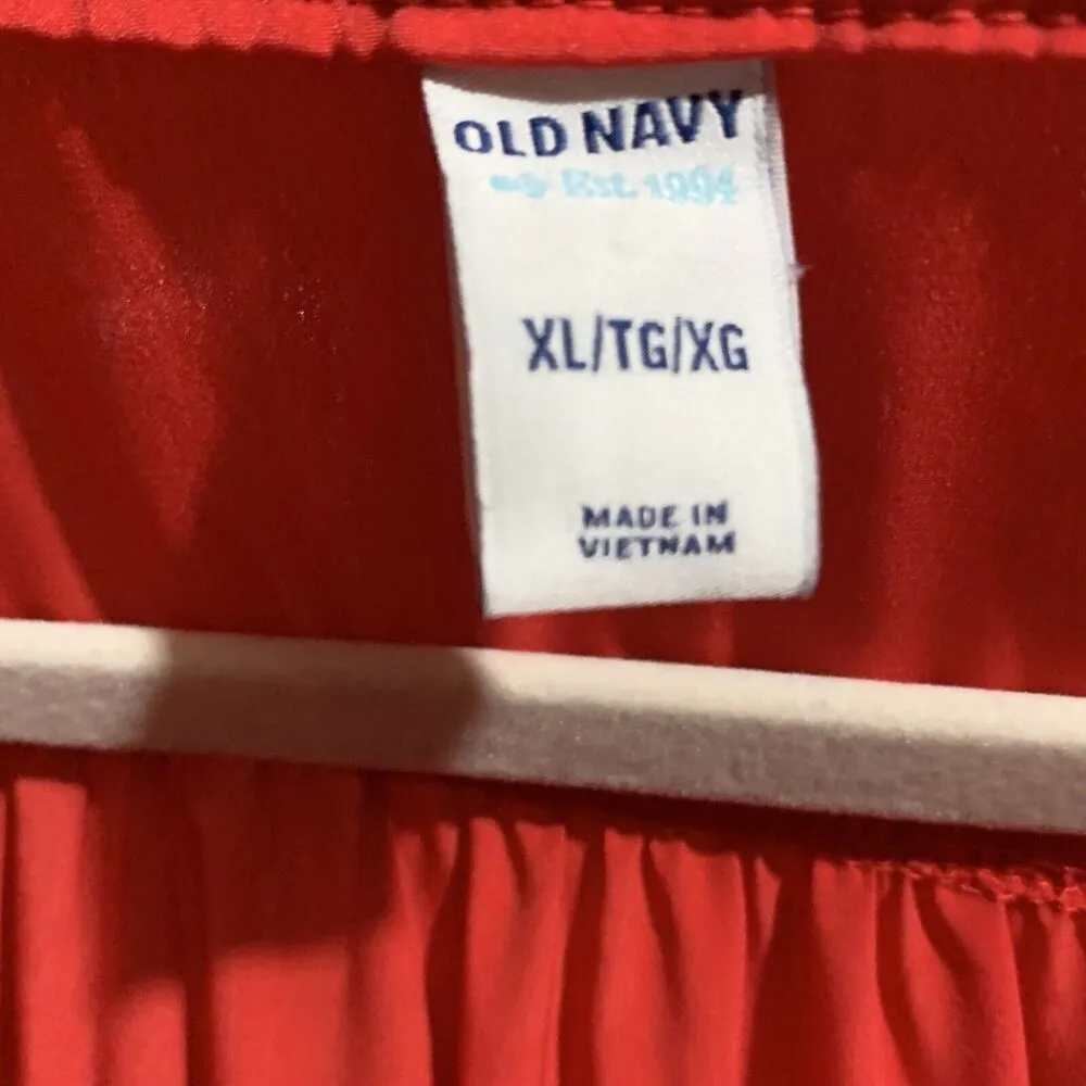 Old Navy Dress Womens Extra Large XL Red Solid Split Neck Shirt - Image 5