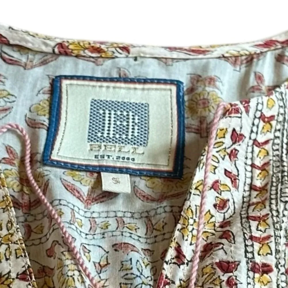 Bell by Alicia Bell Midi Dress Boho Silk Flowy Star Moon Tassels Size Small NWOT White - Image 16