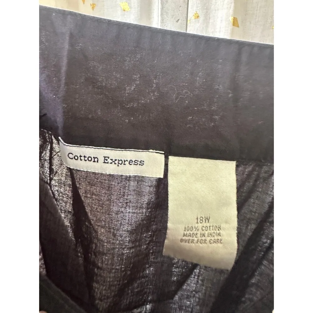 Cotton Express 100% Cotton Metallic Silver Embroidered Sequin Tank Top 18W - Image 4