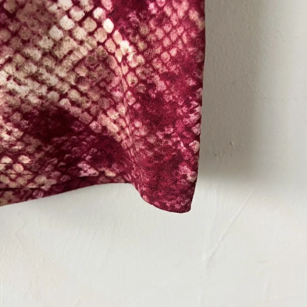 BcbgGeneratin BIKE Shorts LARGE animal Snake Skin Print Red YOGA - Image 4