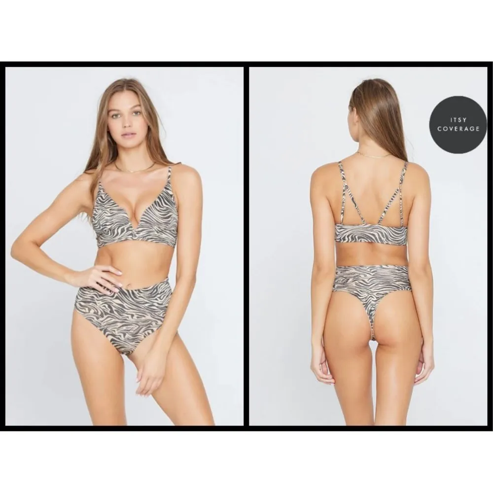 💕L*SPACE💕 Animal Instinct Bikini Set Siren Top + Portia Itsy Bottom Small NWT - Image 3