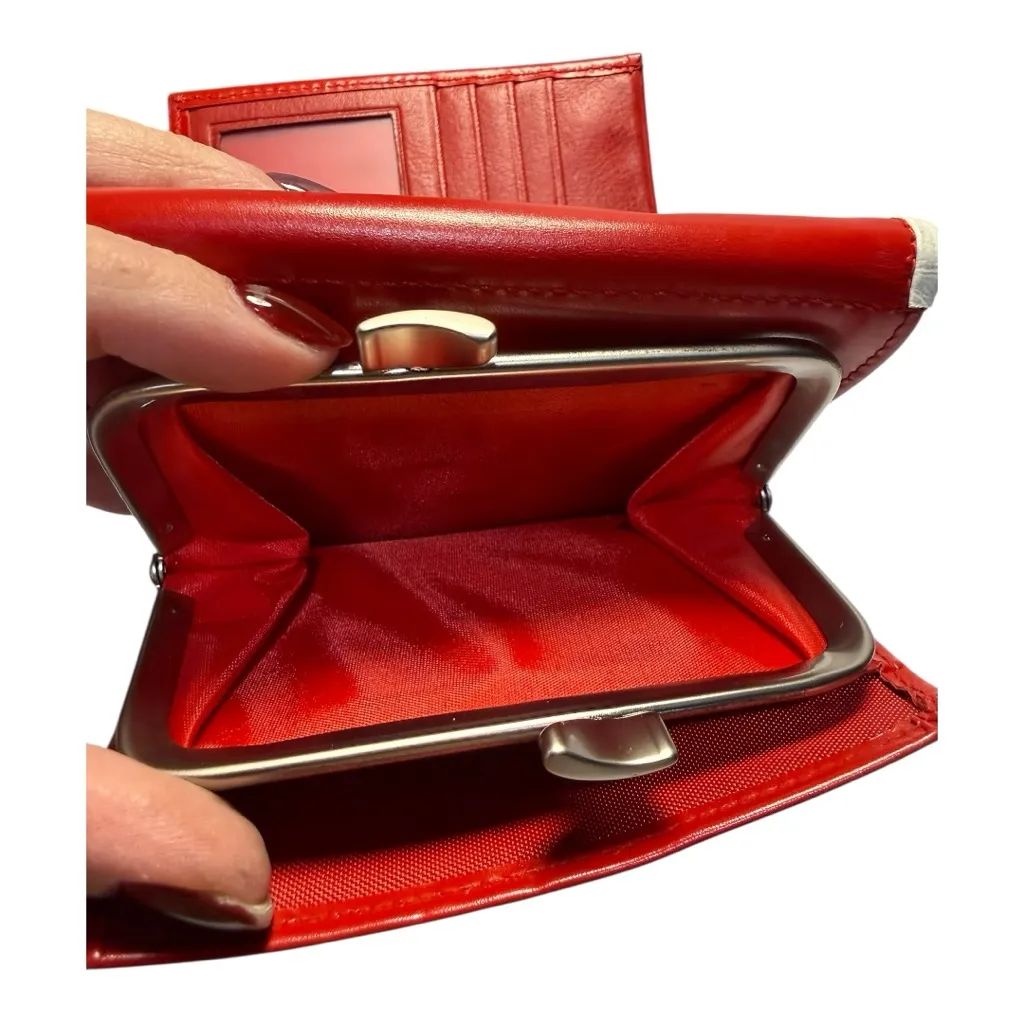 Vintage Rolfs Red Calfskin Leather Wallet | Coin Purse | Snap Closure - Image 9