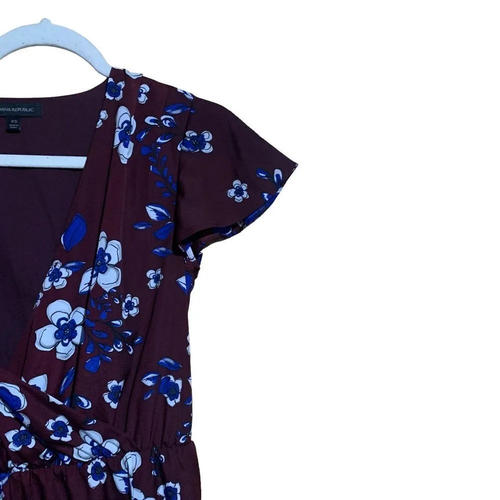 Banana Republic Womens Size XS Multicolor Surplice Cocktail Maxi Dress - Image 3