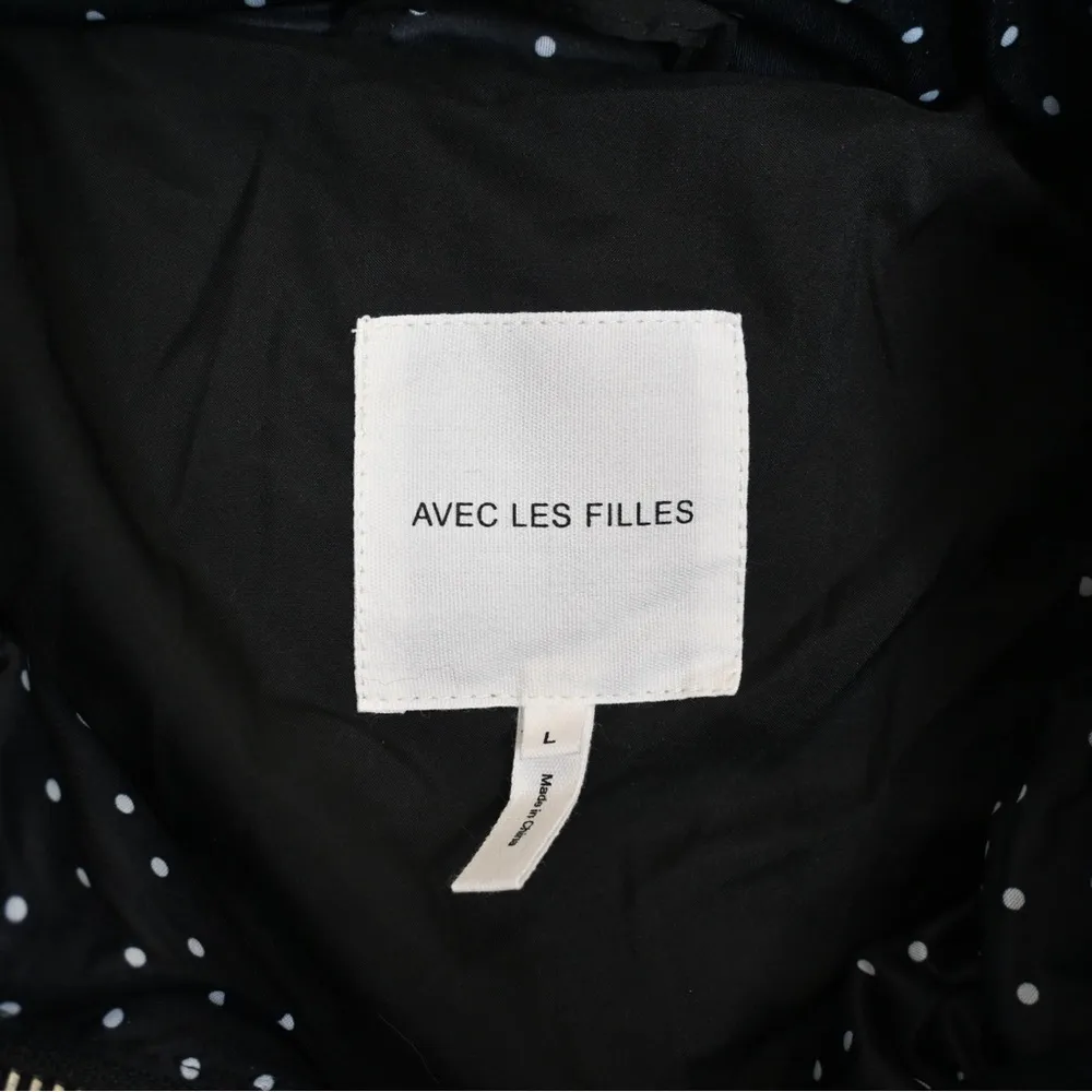 Avec Les Filles Womens L Water Resistant Puffer Jacket in Black White Dot NEW - Image 7