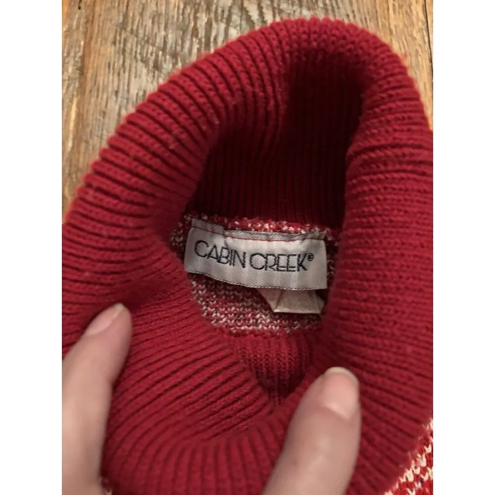 Vintage Coldwater Creek Red Wool Christmas Holiday Sweater Women’s Sz Medium - Image 3