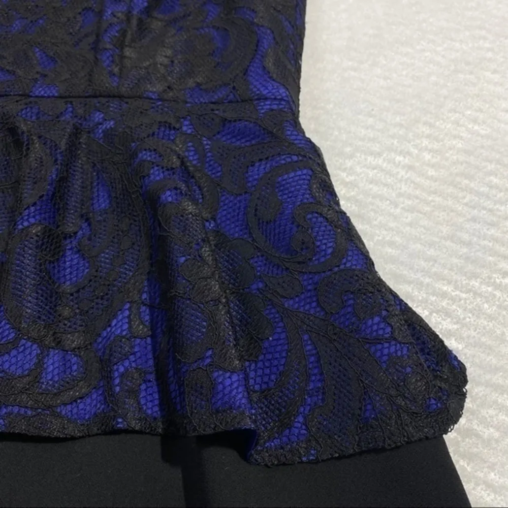 Ali Ro Lace Sleeveless Peplum Dress‎ Cocktail Evening Feminine Size 4 - Image 2