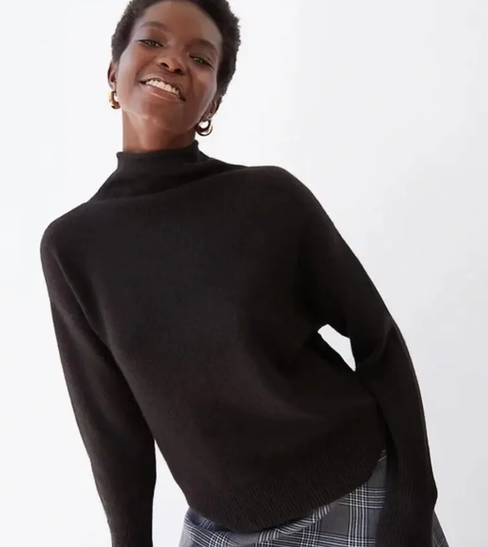 WILFRED | Aritzia Cyprie Black Merino Wool Roll Neck Mock Neck Sweater | Medium - Image 1