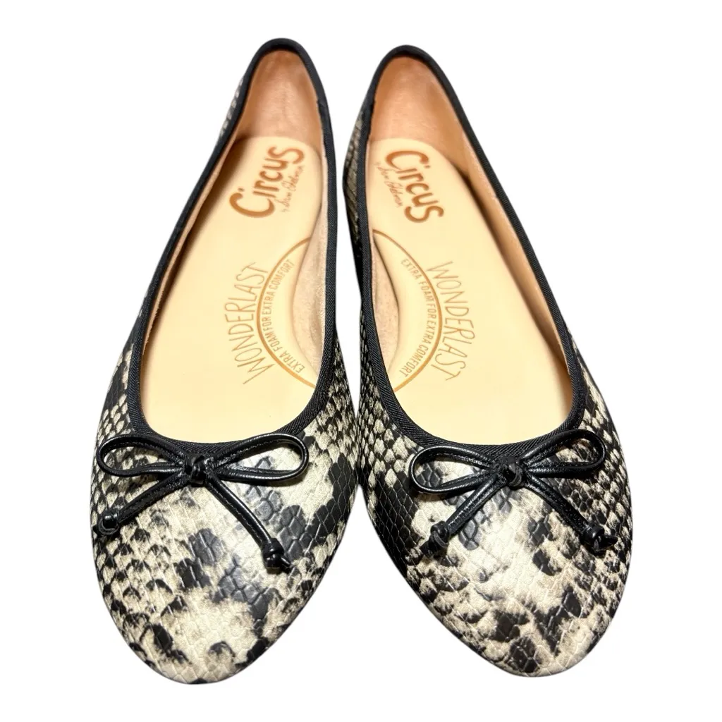 CIRCUS by SAM EDELMAN Charlotte Ivory Snakeskin Print Ballet Flats - Image 2