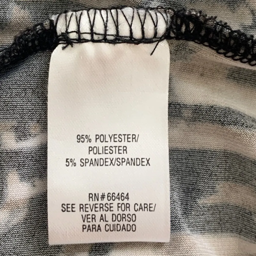 Sandra Darren Dress Black White Brown Print Cut Out Neckline 3/4 Sleeve Size 10 - Image 10