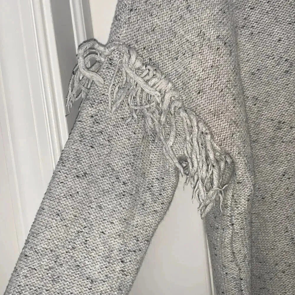 Aerie  Gray Fringe Turtleneck Sweater - Image 2