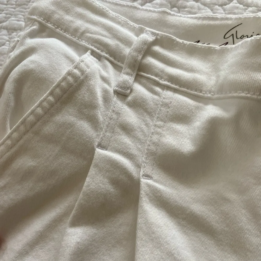 Gloria Vanderbilt Culottes White Denim Pleated Front High Rise Size 6 - Image 8