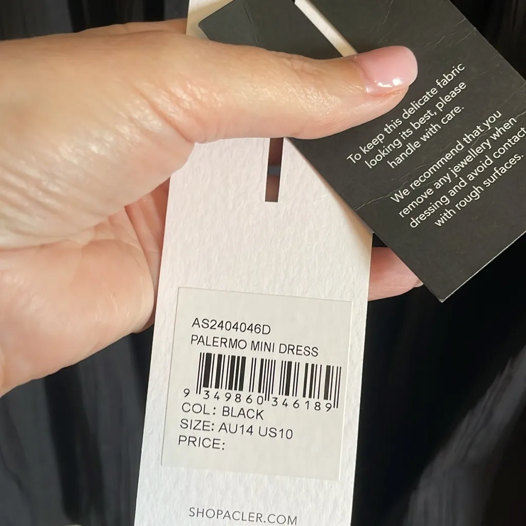 Acler Palermo Mini Dress Size 10 Black - Image 9