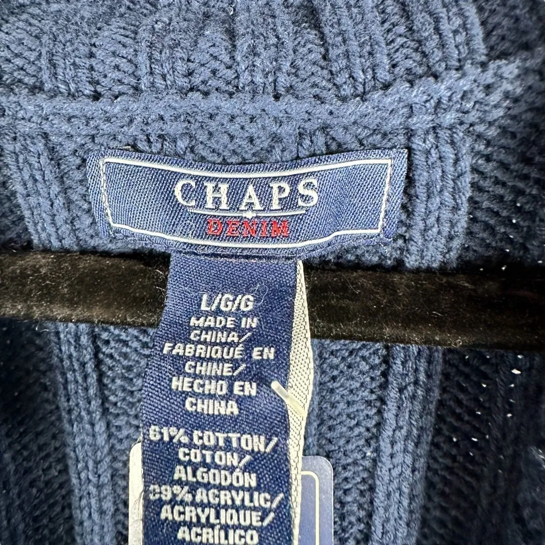 Chaps Blue Sleeveless Sweater Large - Image 3