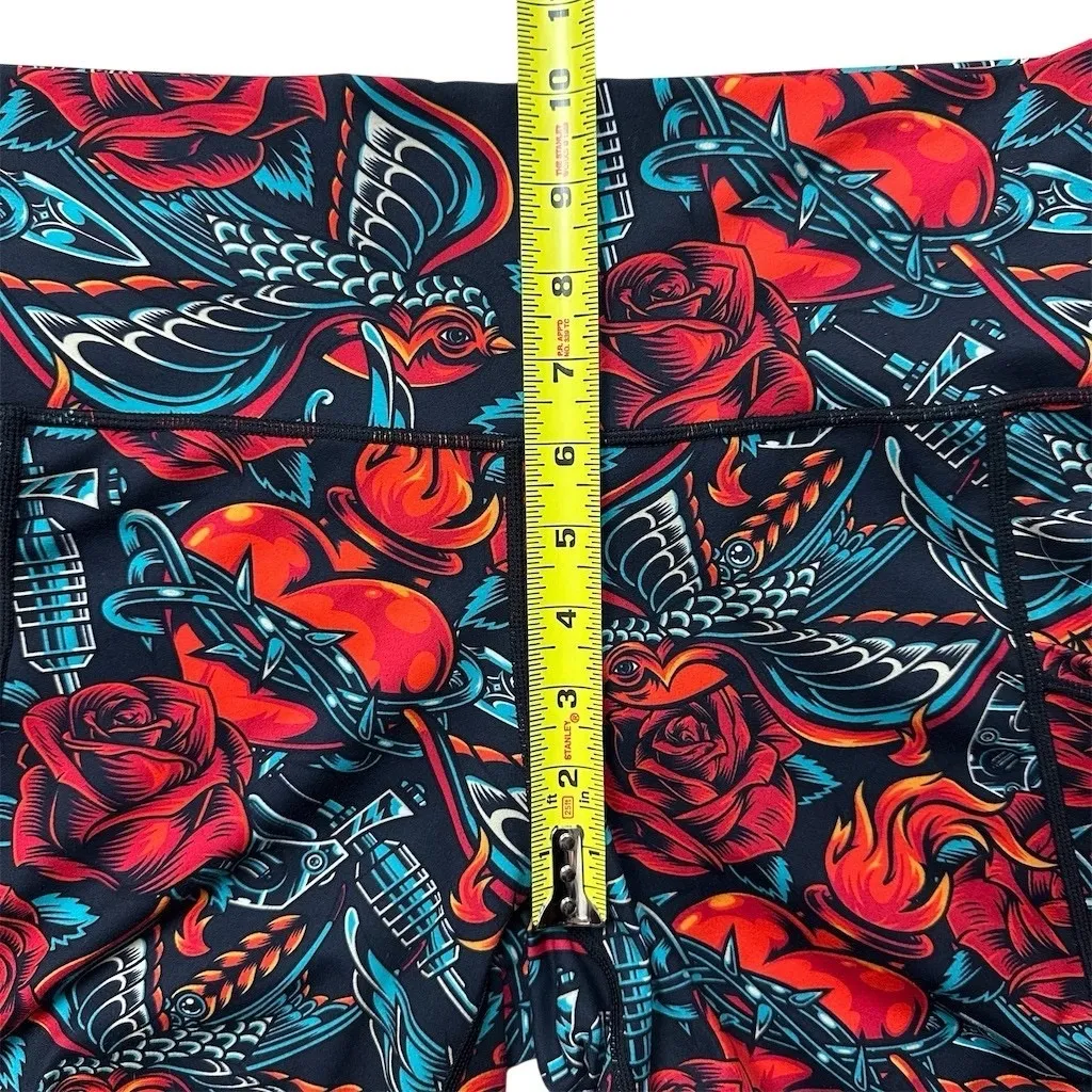 Constantly Varied Gear 5” Workout Shorts Womens Size M Vintage Tattoo High Waist Black Size M - Image 6
