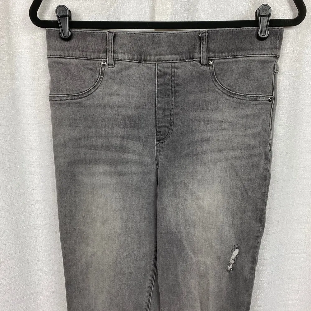 Spanx Gray Distressed Pull On Jeanish Leggings Sz.L - Image 5