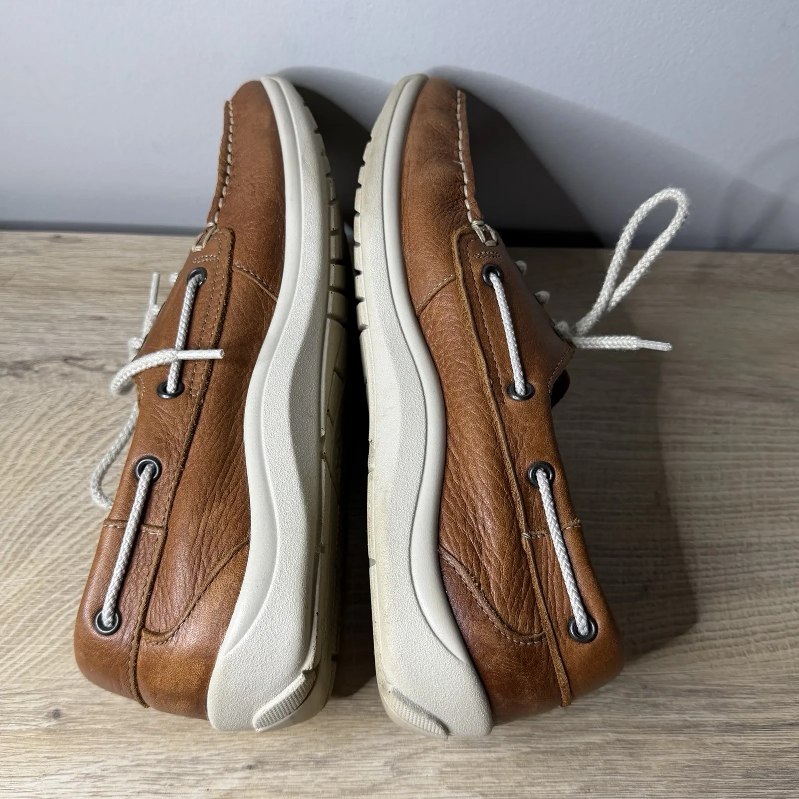 SAS Catalina Lace Up Boat Shoes Womens 9 M Brown Leather Moc Toe Nautical Preppy - Image 7