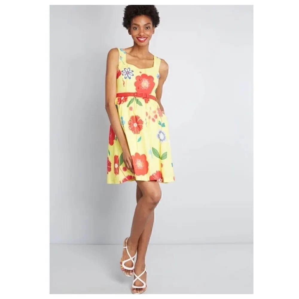 NWT ModCloth Biking Through Brussels Yellow Dress - Image 4