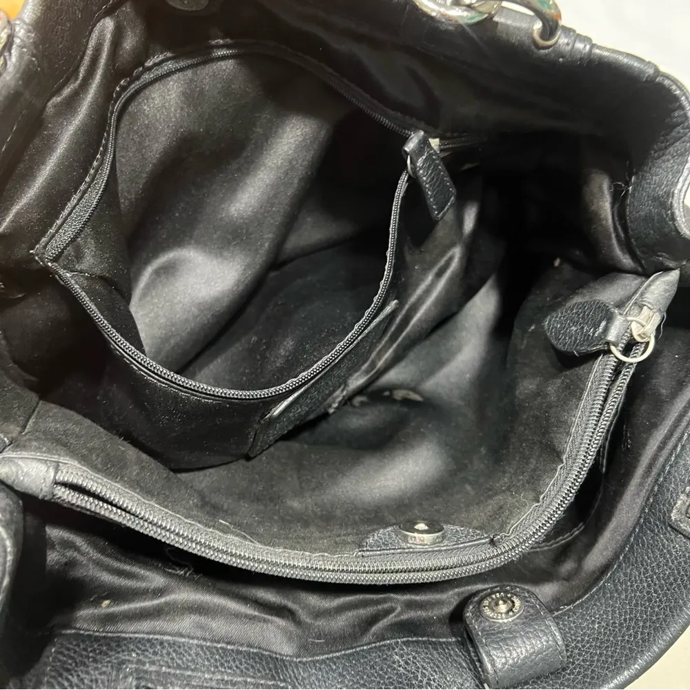 Coach Penelope Carryall Black Pebbled Leather Shoulder Bag silver Turnlock - Image 14