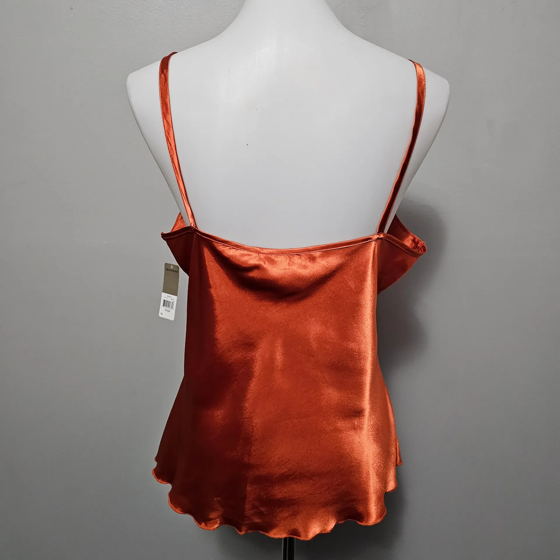 Massini Copper Satin Drawstring Waist Tank Size Large Fall Elegant Minimalist - Image 5