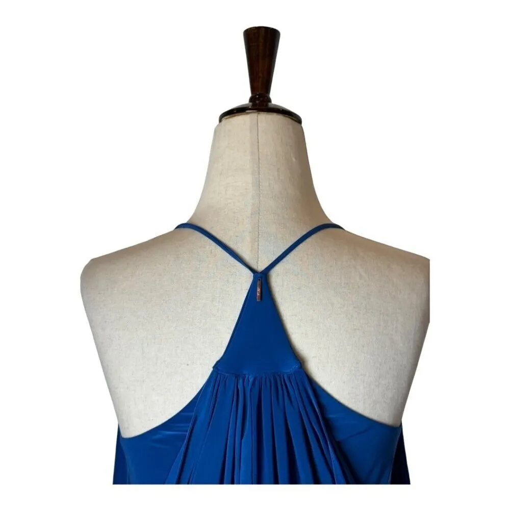 Misa Los Angeles Dress‎ Women Medium Blue Jersey Knit Racerback Domino Mini - Image 9