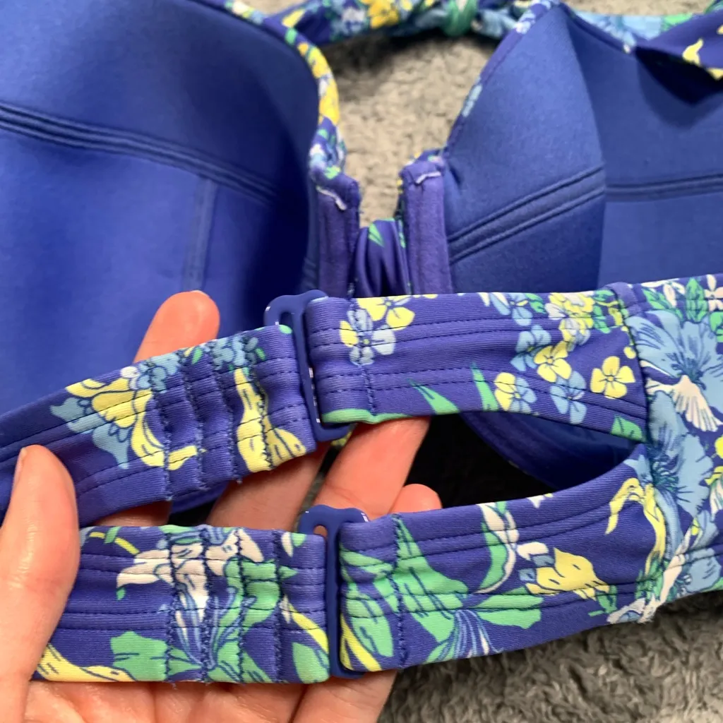 Adore me floral swimsuit top blue NWT 40DD - Image 11