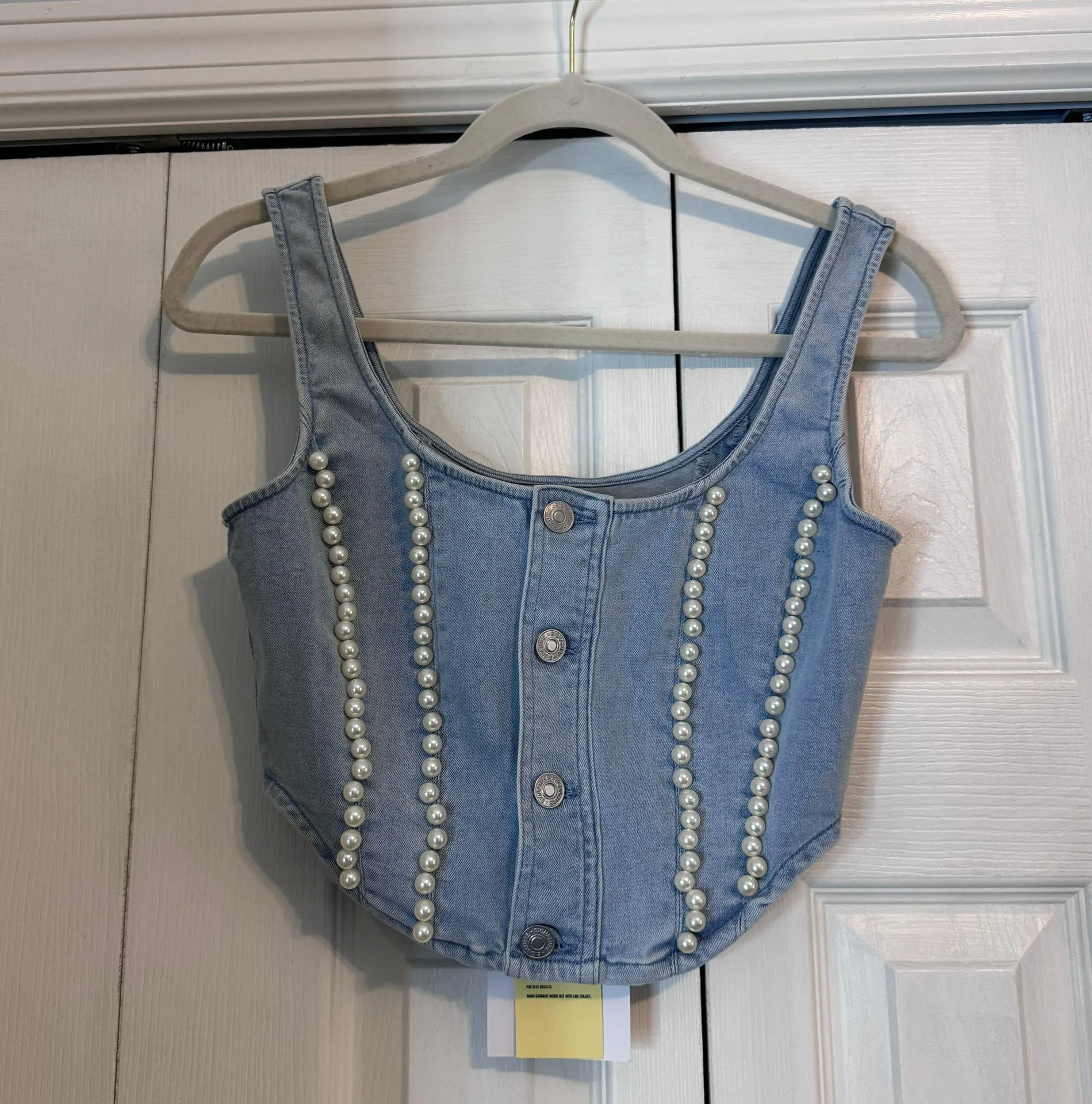NWT Denim Pearl Vest - Image 5