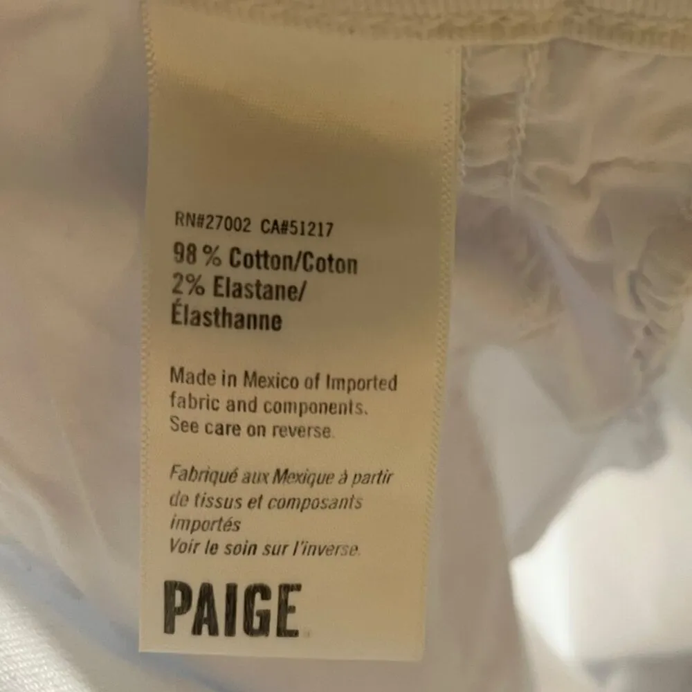 Paige Womens 29 Crisp White Jeans Denim High Waisted Casual Classic Straight Leg - Image 7