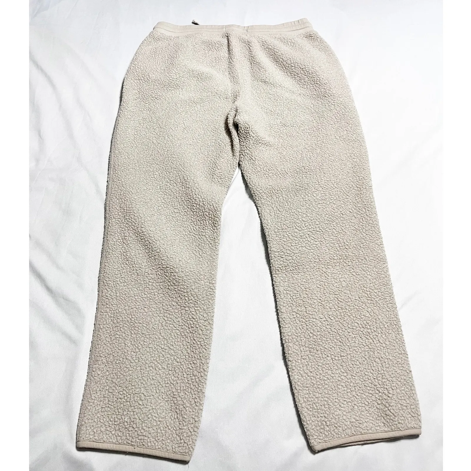 Everlane ReNew‎ Sherpa Fleece Pants Womens Size S Drawstring Cozy Lounge Oatmeal - Image 7