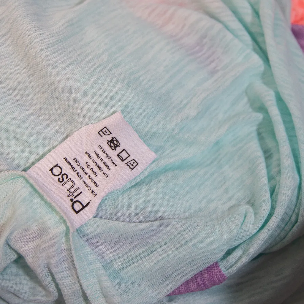 Pitusa Rainbow Yellow Pink Purple Blue Pastel Tiered Long Maxi Pullover Dress - Image 4