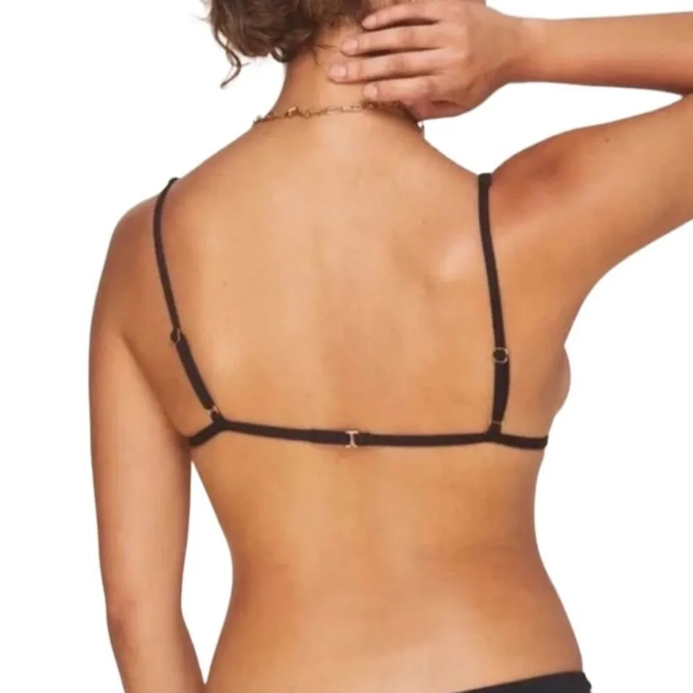 DEMI MOORE X ANDIE Swim Top Women Sz L Black Tropez Triangle Feminine Retro NWT - Image 3