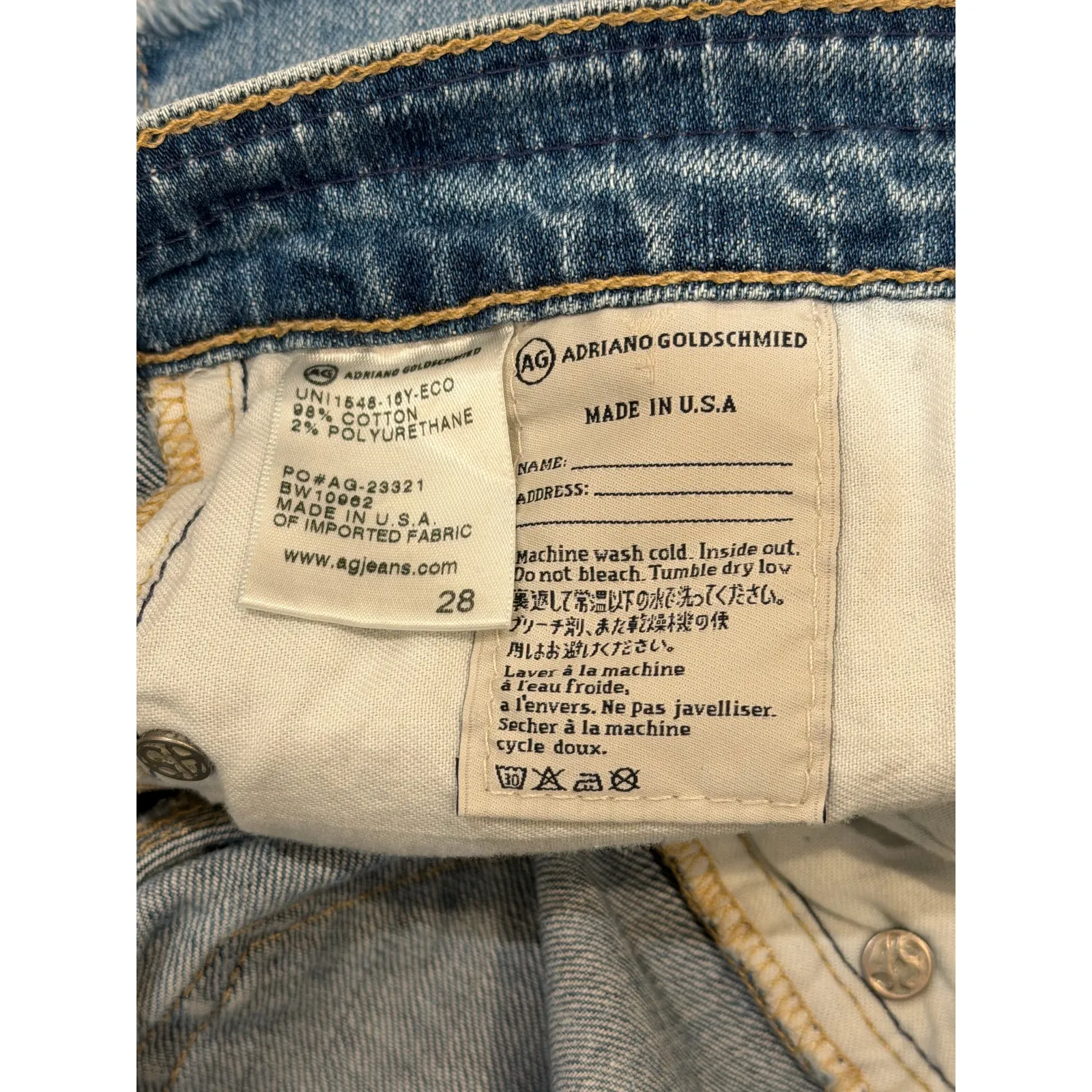 AG Denim Calypso St Barth Carrie Shorts Womens 28 Blue Distressed Raw Hem Summer - Image 8