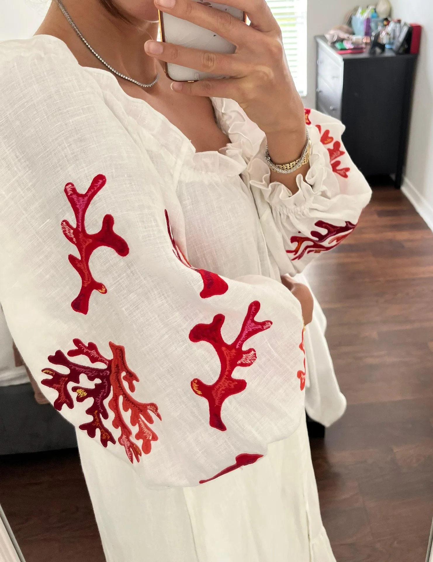 Lee Saint-Tropez White Dress With Embroidery -  Pfayfer - Image 4