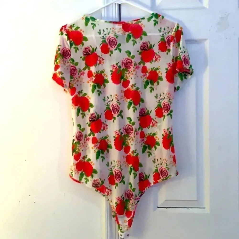 Sheer floral bodysuit  - Image 2