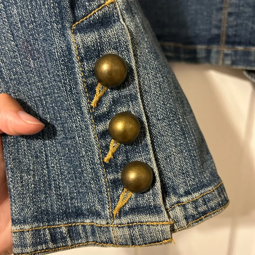 Faded Glory  Embroidered Floral Jean Jacket - Image 6