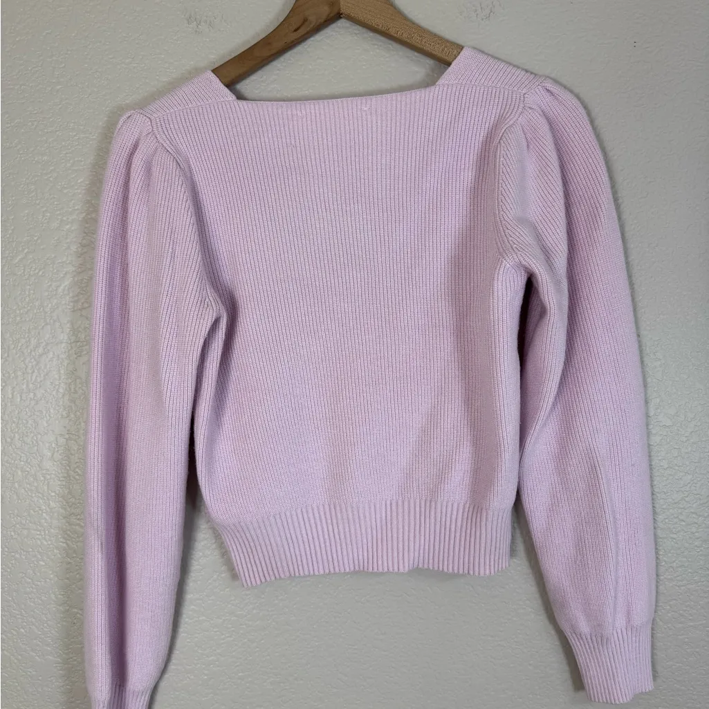 Astr The Label Sweetheart Ribbed Cropped Sweater size Medium Pink purple $39 - Image 5