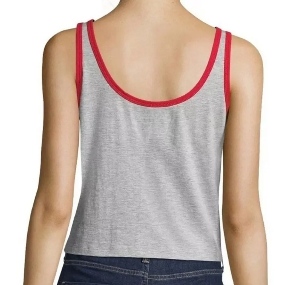 NWOT Gray Red  Cropped Tank Top Tee New - Image 2