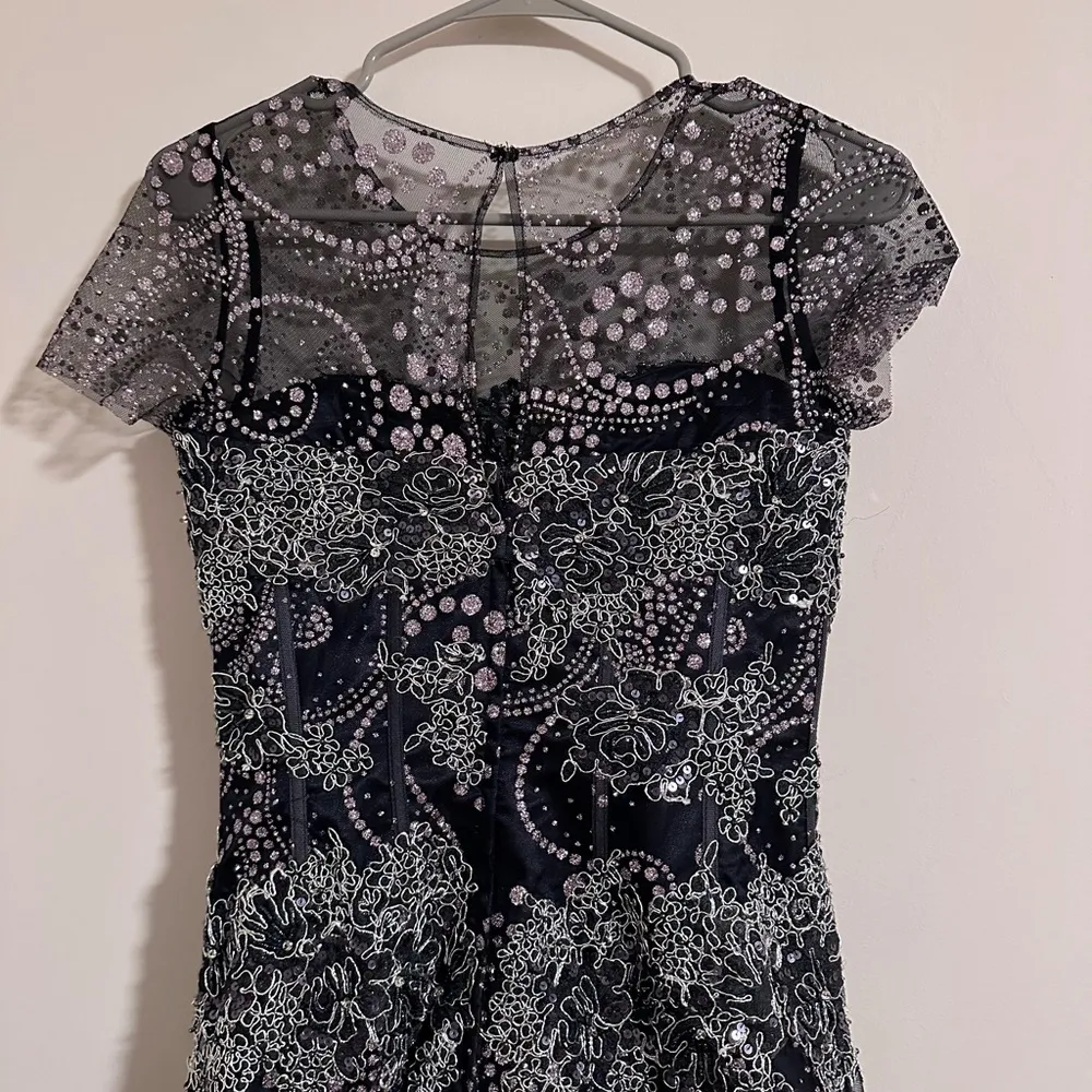 Jovani mesh glitter embellished full length gown dress prom inaugural ball - Image 11