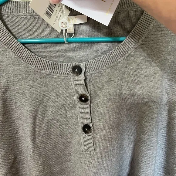 WAYF Gray Casual Crew Neck‎ Sweater Long Sleeve Knit Pullover Size L - Image 5