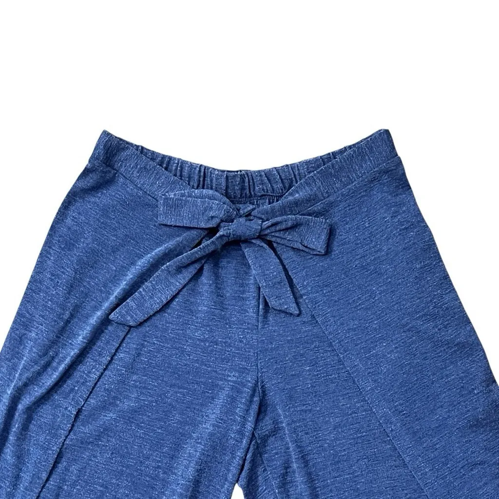 I.N. San Francisco Tie Front Elastic Spit Hem Leg Blue Pants Size Small Cozycore - Image 3