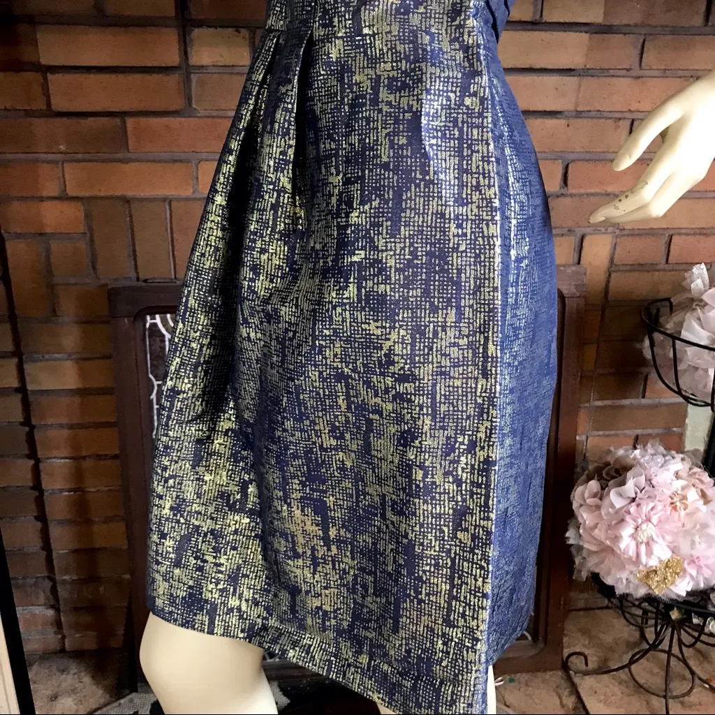 MOSCHINO CHEAP AND CHIC PURPLE & GOLD EMPIRE WAIST COCKTAIL DRESS (6) - Image 9