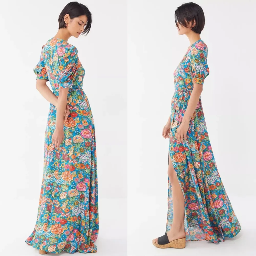 Perseverance London • Elysian Day Liberty Maxi Dress gown floral wrap Size 6 - Image 14
