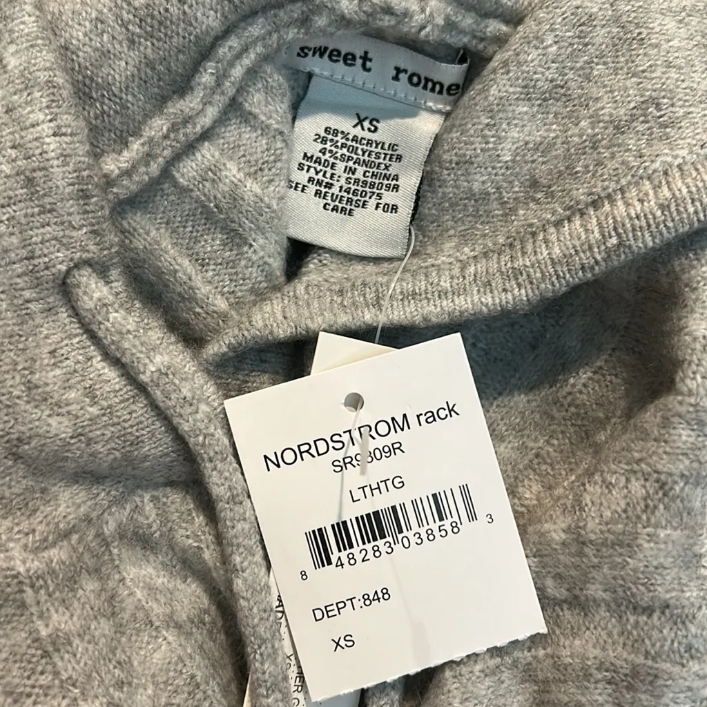 SWEET ROMEO grey hooded sweater nwt - Image 5