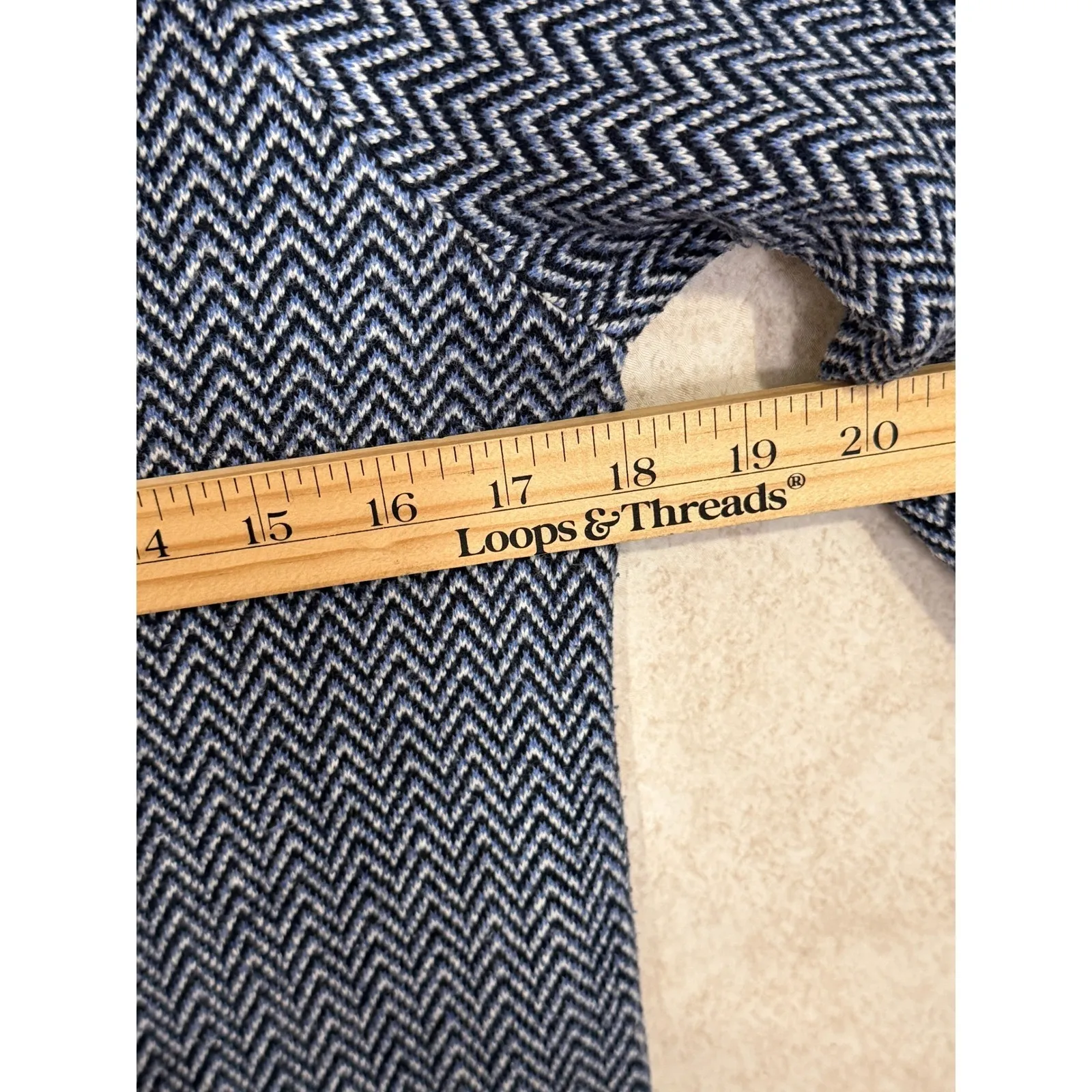 LLBean Women's Herringbone Knit Cardigan Sweater Cotton Cashmere Size M Coastal Blue Size M - Image 5